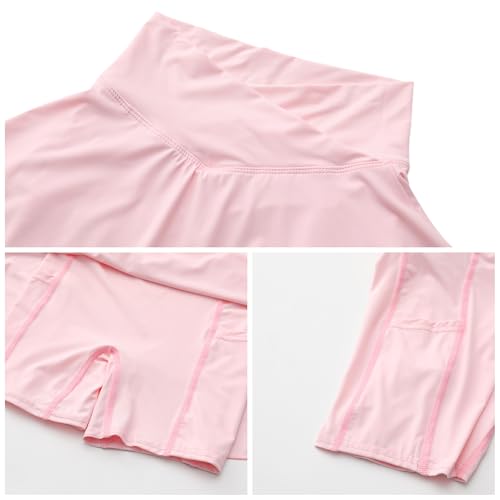 Image of Girls' 2-in-1 Flowy Butterfly Shorts with Pockets - Athletic Dance & Running Shorts for Ages 5-13