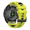 [SQHYWJ] 22mm 26mm 二色シリコンウォッチバンド 替えベルト はに適合 GARMIN(ガーミン) Fenix 8 / Fenix 7X / Fenix 6X / Fenix 5X /Fenix 7/6/5 用 交換 ベルト クイックリリース瞬時取り付け(グリーン+ブラック 26mm #1