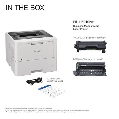 Brother HLL6210DW Business Monochrome Laser Printer with Large Paper Capacity, Wireless and Gigabit Ethernet Networking, Advanced Security Features and Mobile Printing (Renewed Premium) by Brother - Image 7