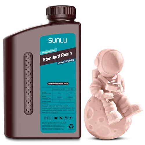 Image of SUNLU 3D Printer Resin 1kg, Fast Curing Standard 3D Resin for LCD DLP SLA 3D Printers, 395 to 405nm UV Curing 3D Printing Liquid Photopolymer Resin, Low Shrinkage, High Precision, 1000g, Cream Beige
