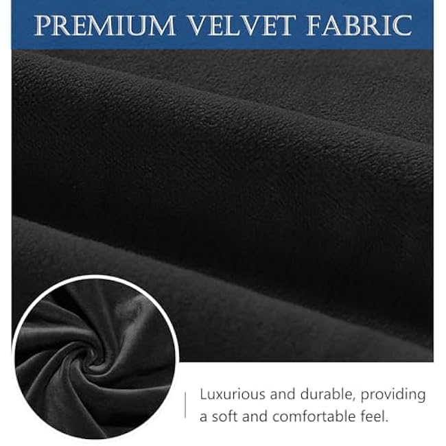 Storage Bins with Zipper Lid Velvet Fabric Storage Boxes Lidded Baskets Foldable Washable Decorative Closet Shelf Clothes Organizer Container with PU Leather Handles (Black, Small)