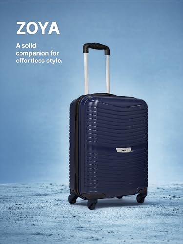Image of ZOUK Zoya Trolley Bag Large Size 77cm Hard Shell Suitcase Luggage Trolley Bag with Silent 360 Spinner Wheels, Lightweight Check-in Travel Suitcase with Combination Lock | Navy Blue