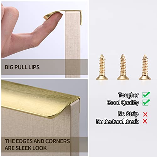 Satanga 10 Pack 5 Inch Hole Center Brass Cabinet Pulls Aluminum Farmhouse Cabinets Pulls Hardware Cabinet Pulls Bar Drawer Pulls Vanity Cabinet Handles Overall 5.9 Inch #TOP1