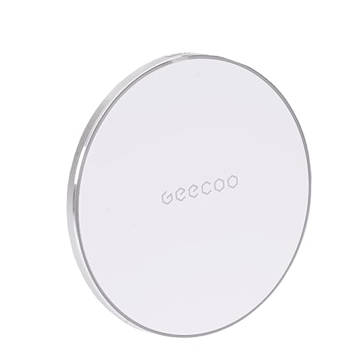 Magnetic Wireless Charger – 15W Fast Charging Pad with Type-C Input, Smart Power Protection & Compact Design, Portable Wireless Charging Dock for Home/Office/Travel (Cool White)