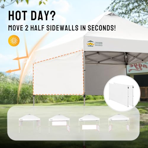 CROWN SHADES 10x10 Instant Canopy with Half Walls
