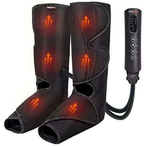 SHINE WELL Leg Massager for Circulation and Pain Relief, Leg Compression Massager with 2 Heating Levels 3 Modes 3 Intensities, for Neuropathy Pain, Blood Circulation, and Swelling Legs Cover