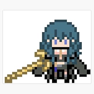 Fire Emblem Three Houses Pixel Female Byleth Bumper Sticker Window Water Bottle Decal 5"