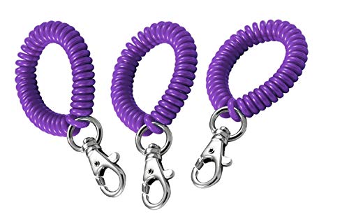 Bobine de poignet en spirale porte-clés extensible bracelet flexible violet