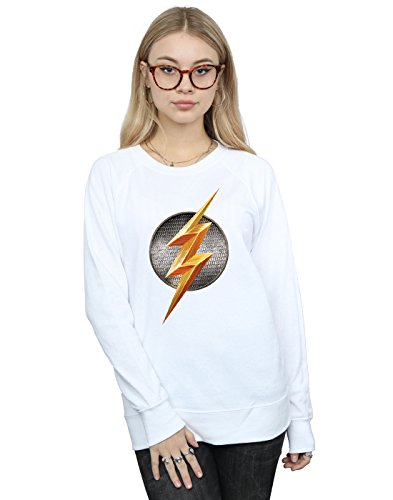 DC Comics Women's Justice League Movie Flash Emblem Sweatshirt Small White