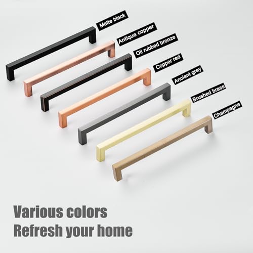 Aibeli Cabinet Handles Brushed Nickel 10 Pack,8 Inch Hole Center 203mm Square Cabinet Pulls Drawer Handles Stainless Steel Cupboard Handles Modern Kitchen Cabinet Hardware by Aibeli - Used condition - Image 9
