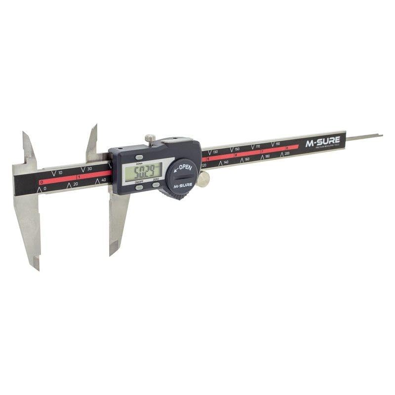 MS-220-200 Precision Digital Caliper 0-200mm (0-8") Metric Imperial Large LCD Display Measuring Micrometer Gauge