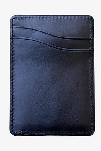 AR-RAFI Slim Wallet - Minimalist Front Pocket Leather Card Holder for Men & Women, Premium Top-Grain Leather, Ultra Slim & Lightweight, Durable Design, Holds Multiple Cards (Jet Black)3