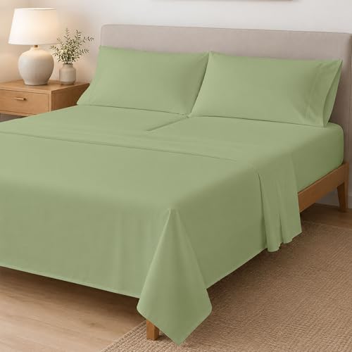 Peace Sleep Bedding Split California King Bed Sheet Set 15" Deep Sage