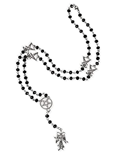 Sacina Baphomet Pentagram Necklace, Gothic Emo Grunge Necklace, Goth Jewelry, Halloween Christmas Jewelry Gift for Women