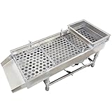 TECHTONGDA Straight Vibrating Sieve Screen Shaker Electric Linear Sifter Machine Stainless Steel One Layer One Motor 20mm Screen Size 11.8×29.5inch 110V