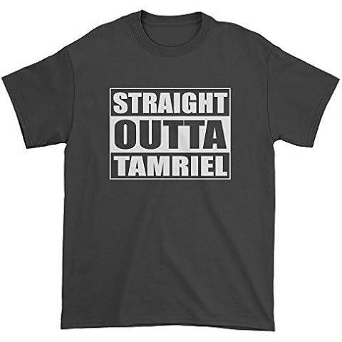 FerociTees Mens Straight Outta Tamriel Gamer T-Shirt X-Large Black Cover