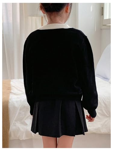 WDIRARA Girl's Cute Bow Cardigan Sweater Button Down Long Sleeve V Neck Knit Outerwear3