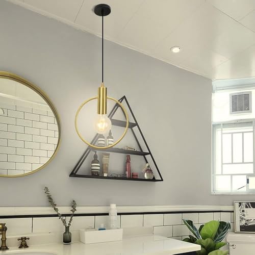 Luminaire suspendu géométrique à une tête or moderne de 29cm