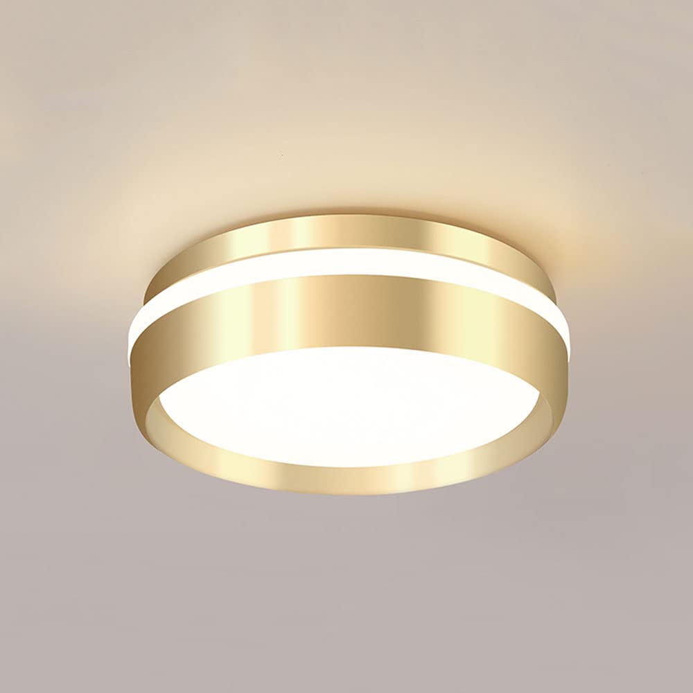 Luminaire de plafond encastré rond or 12W avec abat-jour en acrylique pour intérieur moderne