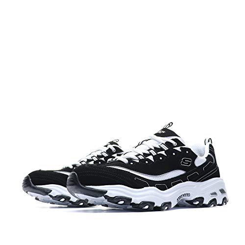 Skechers Herren D'Lites Sneaker, Black Trubuck/White Mesh/Silver Trim, 39.5 EU – Ansicht 4