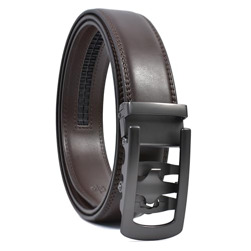 Image of WildHorn Men's Genuine Leather Ratchet Belt for Men| Premium Auto-Lock Buckle | Adjustable up to 48 inch | Formal & Casual Wear | Micro-Adjust Fit | Stylish Gift Box Included