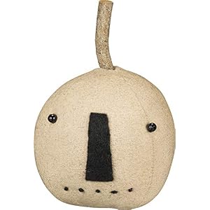 Primitives by Kathy Rustic Stitched Pumpkin Head Set, White Primitives by Kathy Rustic Stitched Pumpkin Head Set White
