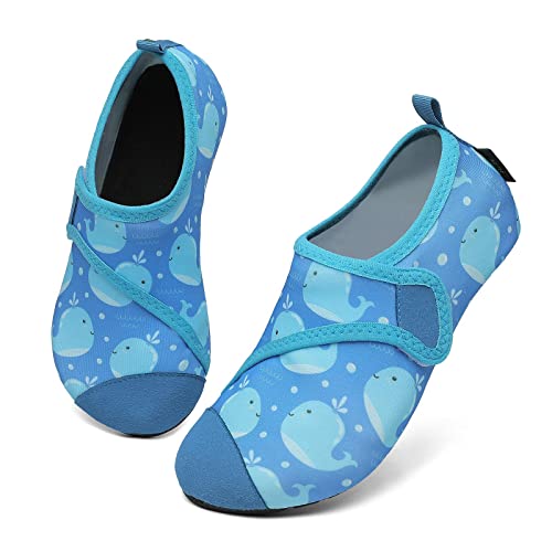 SAGUARO Badeschuhe Kinder Schnelltrocknend Aquaschuhe Mädchen Wasserschuhe Jungen Schwimmschuhe rutschfest Schwimmbad Strand Blau Gr.26/27 EU