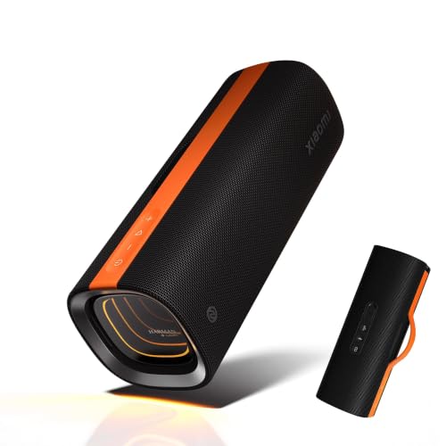 XIAOMI Sound Party, Portable Waterproof Bluetooth Speaker with 50W Power, 26-Hour Playtime for Outdoor Party, Award-Winning Design with 100 Speaker Sync, Black Orange