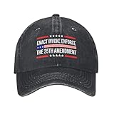 bamgen Enact Invoke Enforce The 25th Amendment Hats Washed Distressed Cotton Dad Hat Black