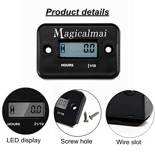 image for Magicalmai Inductive Hour Meter for Gas Engine Generator Lawn Mower Pr