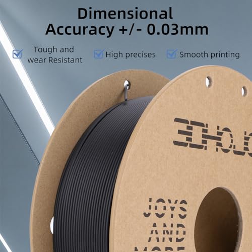 Image of 3DHoJor Carbon Fiber PLA Filament 1.75mm Black 1KG, PLA-CF Filament 3D Printer Filament Dimensional Accuracy + /- 0.03mm, Fits for Most FDM 3D Printers-Black
