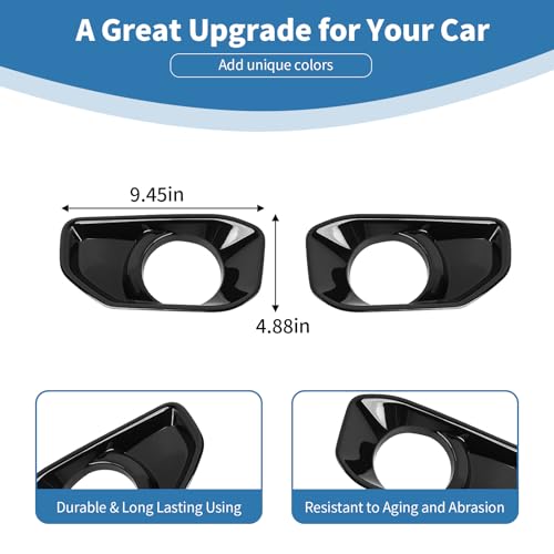PDKLIN for Jeep JL Front Fog Light Cover Trim for Jeep Wrangler JL JLU 2018-Present for Gladiator JT 2020-Present Black Exterior Accessories 2pcs by PDKLIN - Image 6