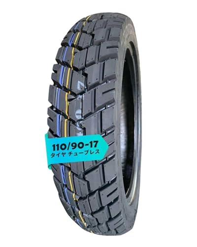 110/90-17 Schlauchloser Off-Road-Reifen mit Knöpfigem Profil, Punctursicher, Verstärkte Seitenwand for Dirtbike, ATV, Motorrad, Alle Geländebedingungen, Nass und Schneehaftung