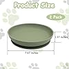 Apatal Silicone Dog Bowl Set of 2-7.7in No Spill Puppy Food and Water Dish Less Mess Cat Plates with Suction Cup Non-Tippable Feeding Bowls for Small & Medium-Sized Pets (Round Green)