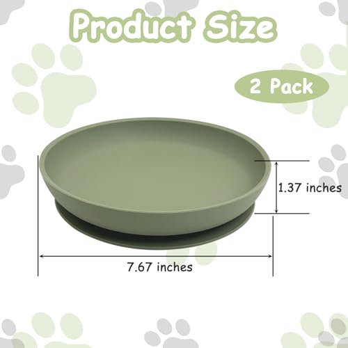 Apatal KA057-G2 Silicone Dog Bowl Set Of 2-7.7In No Spill Puppy Food And Water Dish Less Mess Cat Plates thumb #1