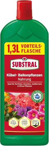 Substral Balkonpflanzen Nahrung Flüssigdünger, 1,3 Liter mit Humifirst & Eisen, Kraftvolles Pflanzenwachstum & Blütenpracht