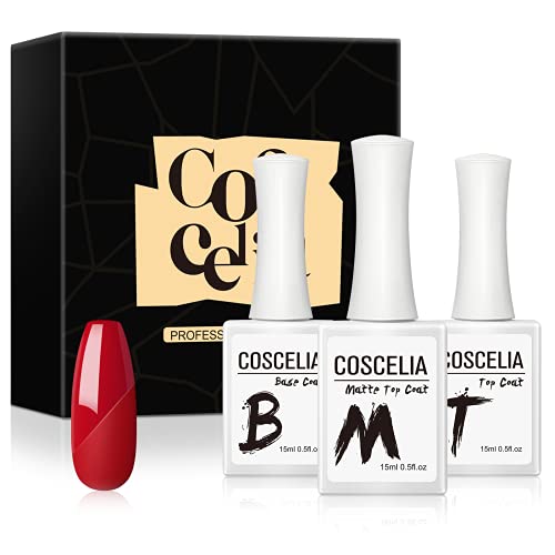 Matte Gel Top and Base Coat for Gel Nail Polish,3pcs No Wipe Gel Top Coat and Base Coat Set Long Lasting Gloss Shiny and Matte Effects for Home DIY,15ml Each Bottle