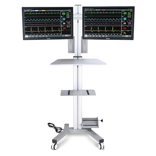 AW NexusX Commander Max 32" Mobile PC Stand Workstation, Height Adjustable