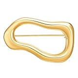 HJZHII Gold Irregular Brooch Pin, Geometric Brooches Pins Fashion Lapel Shawl Pin Unique Irregular Shape Pin Hat Bag Dress Accessories for Women Men Festival Birthday Party Jewelry Gift