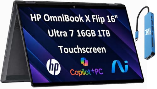 Image of HP OmniBook X Flip 16" 2-in-1 Laptop, Intel Ultra 7 256V, 16GB DDR5 1TB SSD