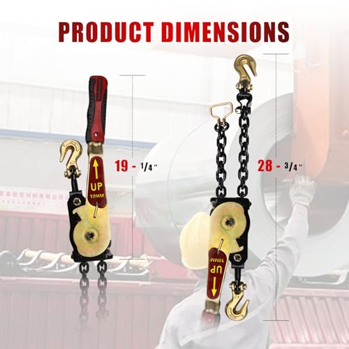 MOTHARIX 2 Pack Ratchet Chain Binders with Grab Hooks, 5400LBS WLL Heavy Duty Tie Down for 5/16" - 3/8" Chains, Secure Load Binder for Flatbed Trailers, Trucks & Heavy Equipment Hauling by MOTHARIX - Image 7