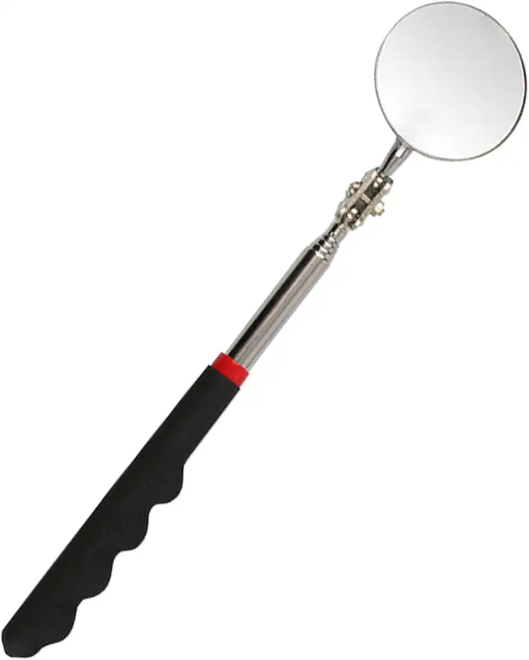 Helweet Automotive Telescopic Inspection Mirror, Round Handle Mechanics Mirror, Universal Folding Telescopic Round Mirror, 360 Degree Rotation, for Checking Vehicle Condition, 50mm Diameter