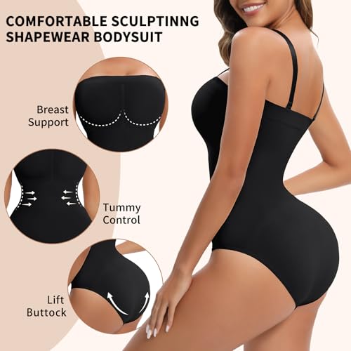 Image of Strapless Shapewear for Women Tummy Control Triangle Bodysuit Body Shaper