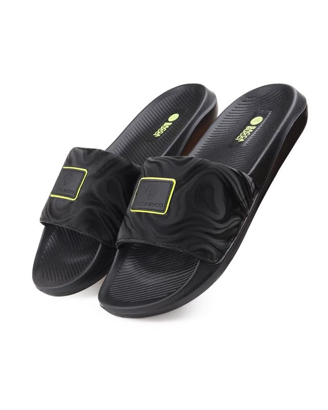 Image of Bacca Bucci Hologlide Men's Comfort Slides | Cushioned EVA Footbed | Anti-Slip Sole | Lightweight Everyday Sliders