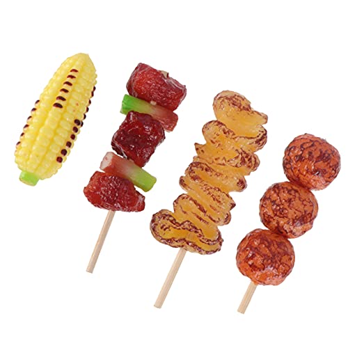 Tomaibaby 4 Pièces Jeux de Simulation Alimentaire Faux Barbecue Cordes Jouets Mini Jouet Cuisine Jouet Accessoires de Photographie pour Enfants en Âge Barbecue Modèle pour Cover