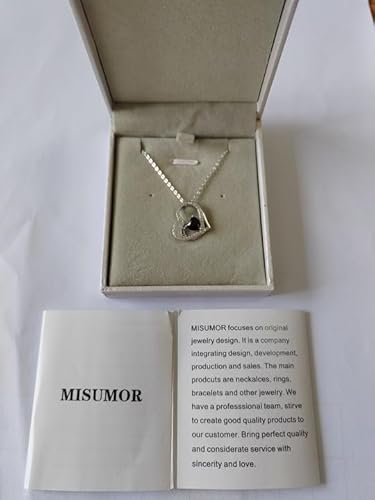 Misumor 925 Sterling Silver Necklaces For Women Silver Gold Rosegold Heart Pendant With Birthstone Jewelry Gifts For Girlfriend Mom Wife On Birthday Anniversary Valentines Day (Sliver-06-June) #TOP6