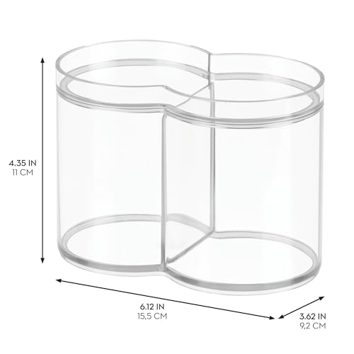 Recipientes transparentes apilables iDesign para baño dile adiós al caos de cosméticos y tocador 3