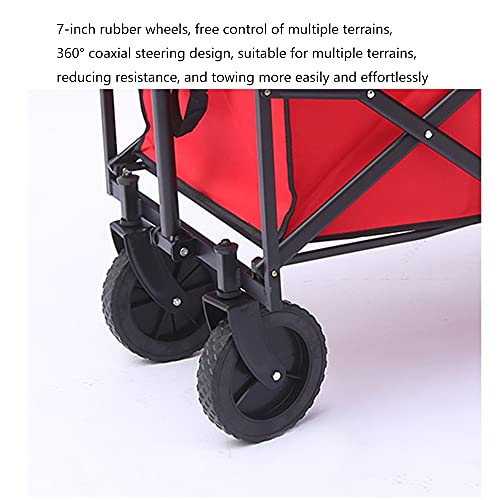 Carretilla plegable para camping al aire libre con portavasos y bolsa de almacenamiento, mango ajustable, práctico carrito para playa y compras miniatura 6