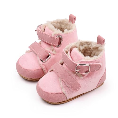 LONSOEN Baby/Toddler Boys Girls Faux Fur Lining Winter Warm Boots3