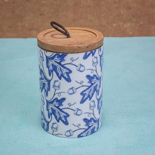 Image of Ireka Home Bloom Mango Wood Cansiter | Wooden Kitchen Storage Canister | Multipurpose Container for Tea Coffee Sugar Dry Fruits